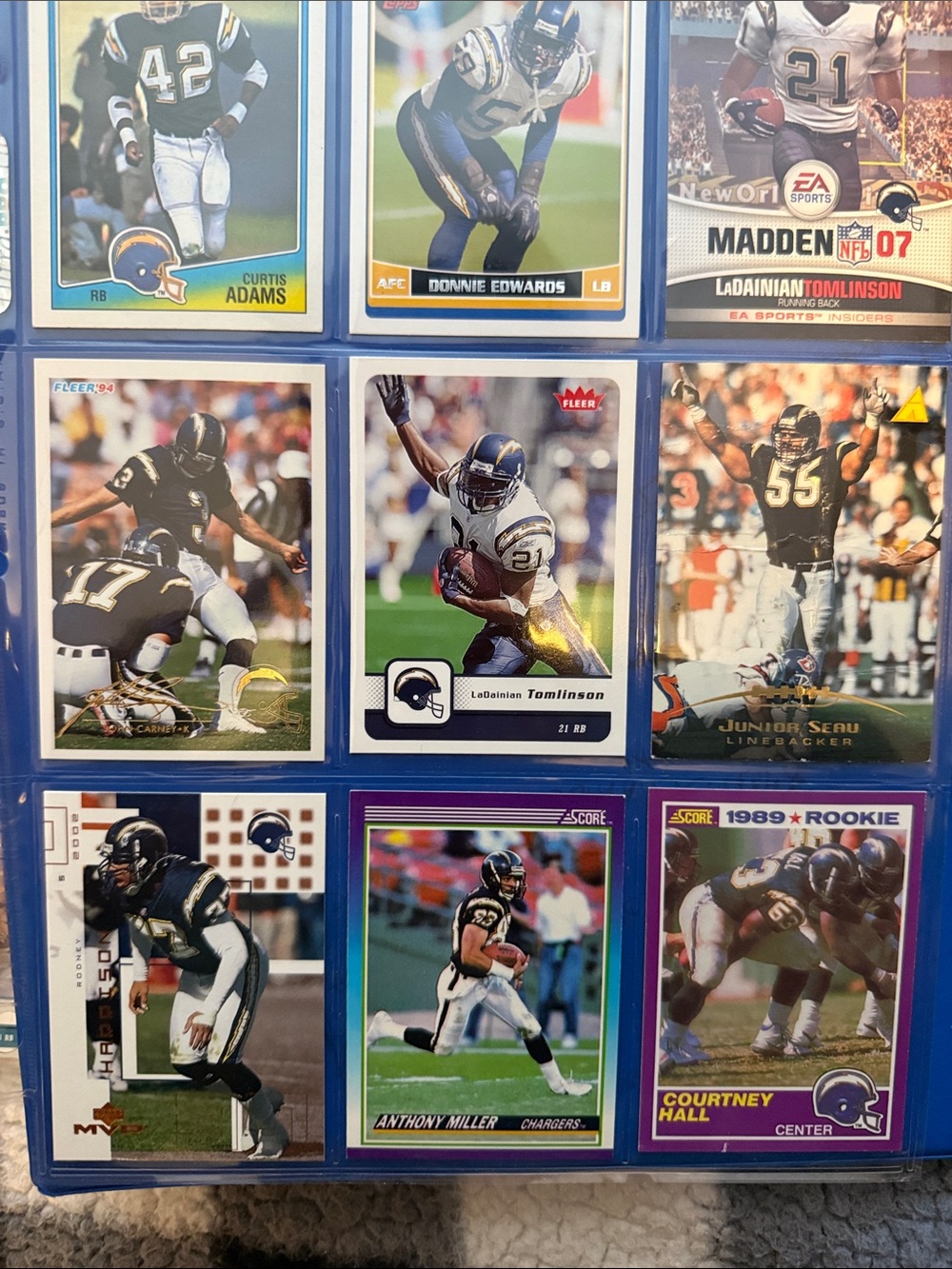 NFL San Diego Chargers football cards